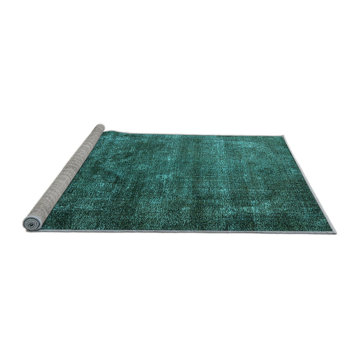 Sideview of Machine Washable Oriental Light Blue Industrial Rug, wshurb1080lblu