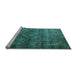 Sideview of Machine Washable Oriental Light Blue Industrial Rug, wshurb1080lblu