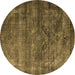 Round Oriental Brown Industrial Rug, urb1080brn