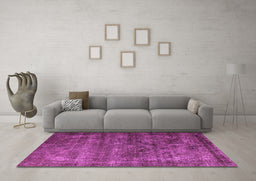 Machine Washable Oriental Pink Industrial Rug in a Living Room, wshurb1080pnk