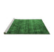 Sideview of Machine Washable Oriental Emerald Green Industrial Area Rugs, wshurb1080emgrn