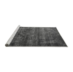 Sideview of Machine Washable Oriental Gray Industrial Rug, wshurb1080gry