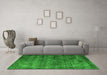 Machine Washable Oriental Green Industrial Area Rugs in a Living Room,, wshurb1080grn