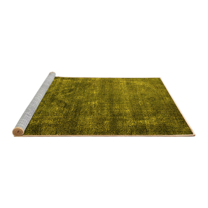 Sideview of Machine Washable Oriental Yellow Industrial Rug, wshurb1080yw