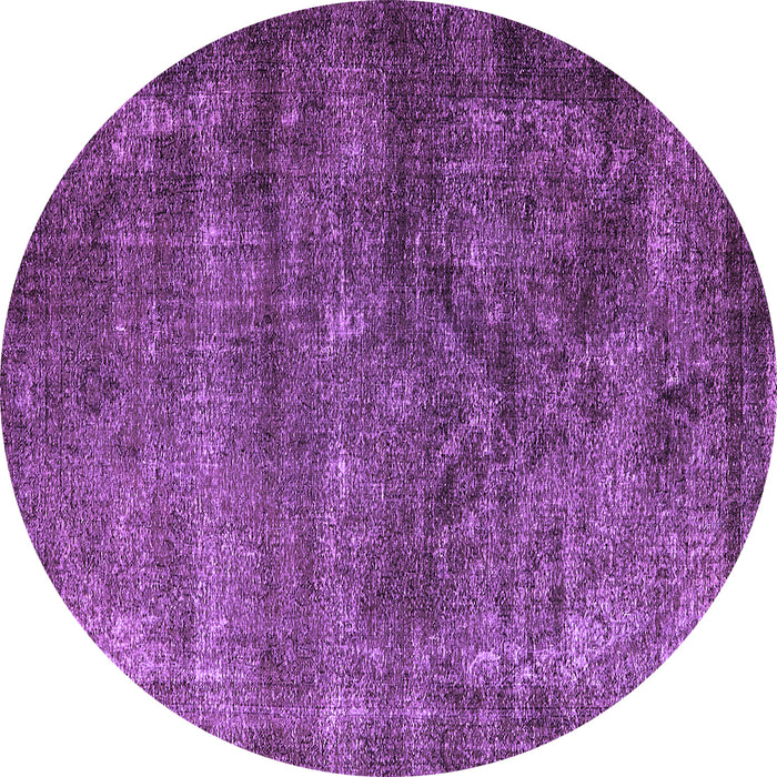 Round Oriental Purple Industrial Rug, urb1080pur