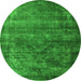 Round Oriental Green Industrial Rug, urb1080grn