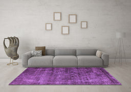 Machine Washable Oriental Purple Industrial Area Rugs in a Living Room, wshurb1080pur