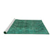 Sideview of Machine Washable Industrial Modern Light Sea Green Rug, wshurb1081