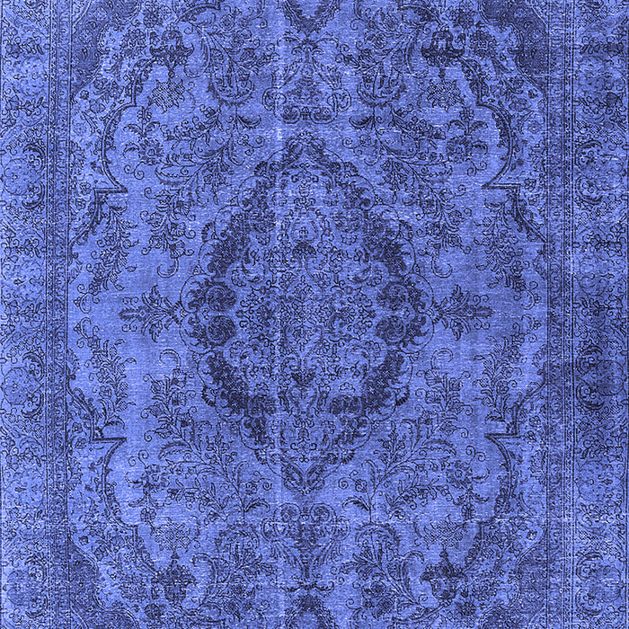 Machine Washable Oriental Blue Industrial Rug, wshurb1081blu