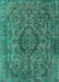 Mid-Century Modern Light Sea Green Oriental Rug, urb1081