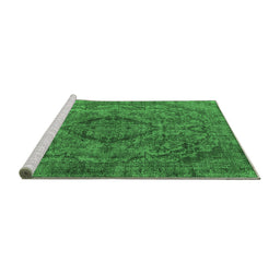 Sideview of Machine Washable Oriental Emerald Green Industrial Area Rugs, wshurb1081emgrn