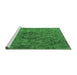 Sideview of Machine Washable Oriental Emerald Green Industrial Area Rugs, wshurb1081emgrn