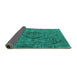 Sideview of Oriental Turquoise Industrial Rug, urb1081turq