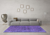 Machine Washable Oriental Purple Industrial Rug, wshurb1081pur