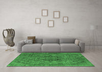 Machine Washable Oriental Emerald Green Industrial Rug, wshurb1081emgrn