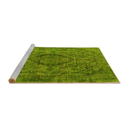 Sideview of Machine Washable Oriental Yellow Industrial Rug, wshurb1081yw