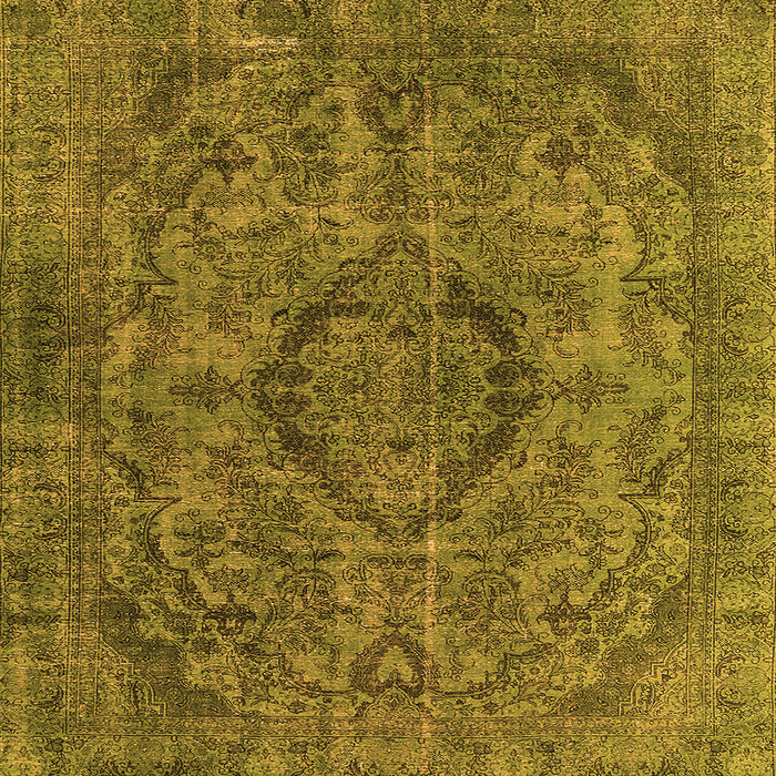 Square Machine Washable Oriental Orange Industrial Area Rugs, wshurb1081org