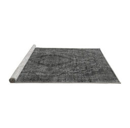 Sideview of Machine Washable Oriental Gray Industrial Rug, wshurb1081gry