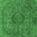 Square Oriental Emerald Green Industrial Rug, urb1081emgrn