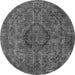 Round Oriental Gray Industrial Rug, urb1081gry