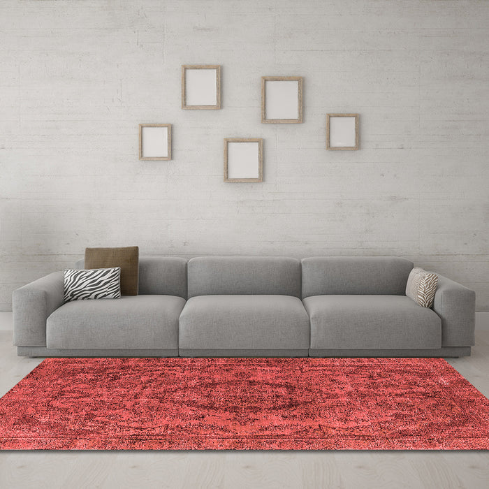 Industrial Red Washable Rugs