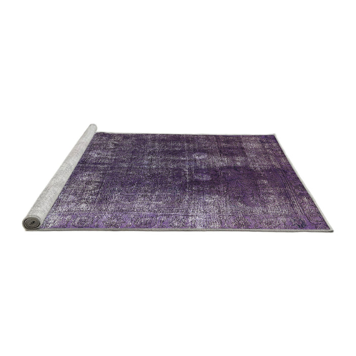 Sideview of Machine Washable Industrial Modern Purple Rug, wshurb1082