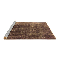 Sideview of Machine Washable Persian Brown Bohemian Rug, wshurb1082brn