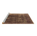 Sideview of Machine Washable Persian Brown Bohemian Rug, wshurb1082brn