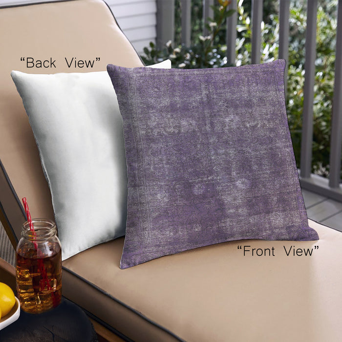 Front View of Mid-Century Modern Urban Square Purple Throw Pillow, 18 inch by 18 inch, pwurb1082