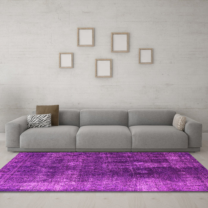 Machine Washable Persian Pink Bohemian Rug in a Living Room, wshurb1082pnk