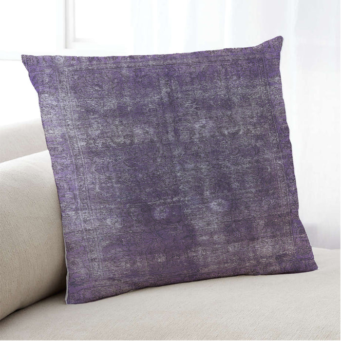 Lifestyle Image of Mid-Century Modern Urban Square Purple Throw Pillow, 18 inch by 18 inch, pwurb1082