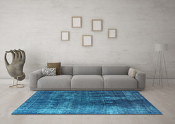 Machine Washable Persian Light Blue Bohemian Rug in a Living Room, wshurb1082lblu