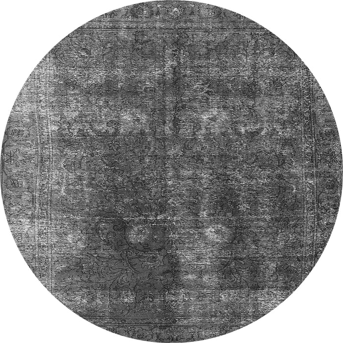Round Machine Washable Persian Gray Bohemian Rug, wshurb1082gry