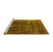 Sideview of Machine Washable Persian Yellow Bohemian Rug, wshurb1082yw