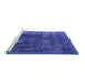 Sideview of Machine Washable Persian Blue Bohemian Rug, wshurb1082blu