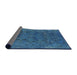 Sideview of Mid-Century Modern Blue Ivy Blue Persian Rug, urb1083