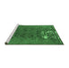 Sideview of Machine Washable Persian Emerald Green Bohemian Area Rugs, wshurb1083emgrn