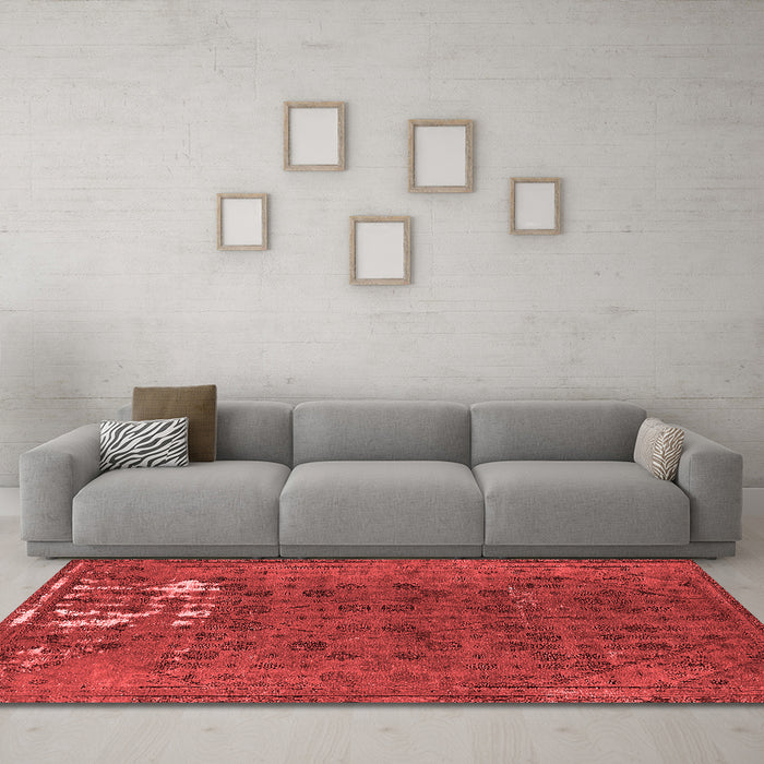 Bohemian Red Washable Rugs