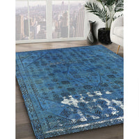 Mid-Century Modern Blue Ivy Blue Persian Rug, urb1083