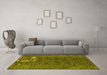 Machine Washable Persian Yellow Bohemian Rug in a Living Room, wshurb1083yw