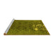 Sideview of Machine Washable Persian Yellow Bohemian Rug, wshurb1083yw