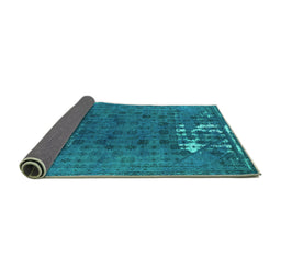Sideview of Persian Turquoise Bohemian Rug, urb1083turq