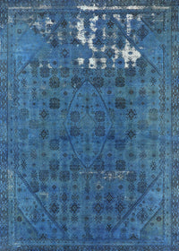 Machine Washable Industrial Modern Blue Ivy Blue Rug, wshurb1083