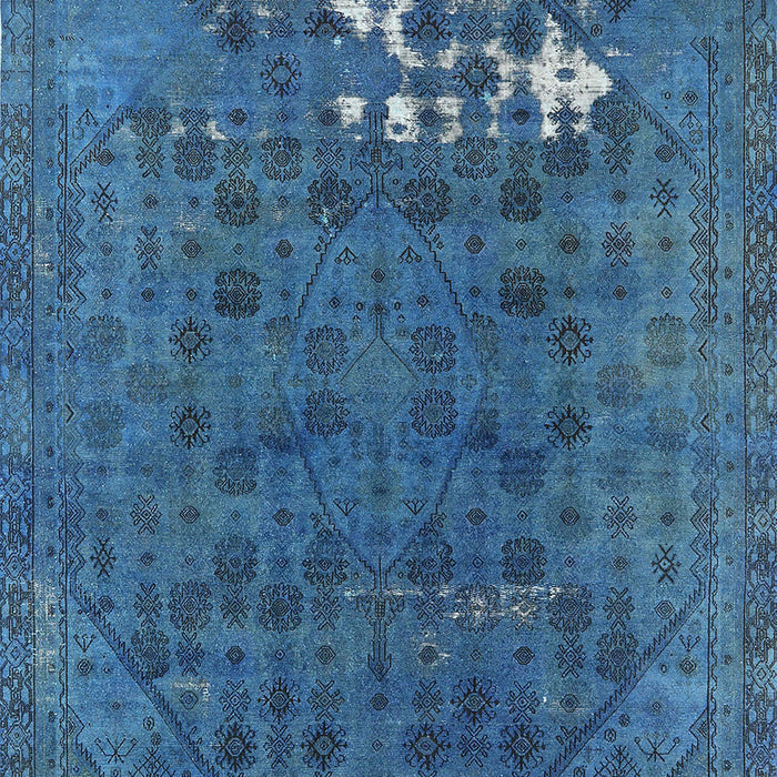 Machine Washable Industrial Modern Blue Ivy Blue Rug, wshurb1083