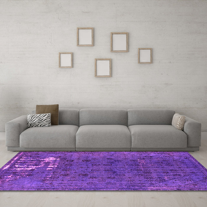 Machine Washable Persian Pink Bohemian Rug in a Living Room, wshurb1083pnk