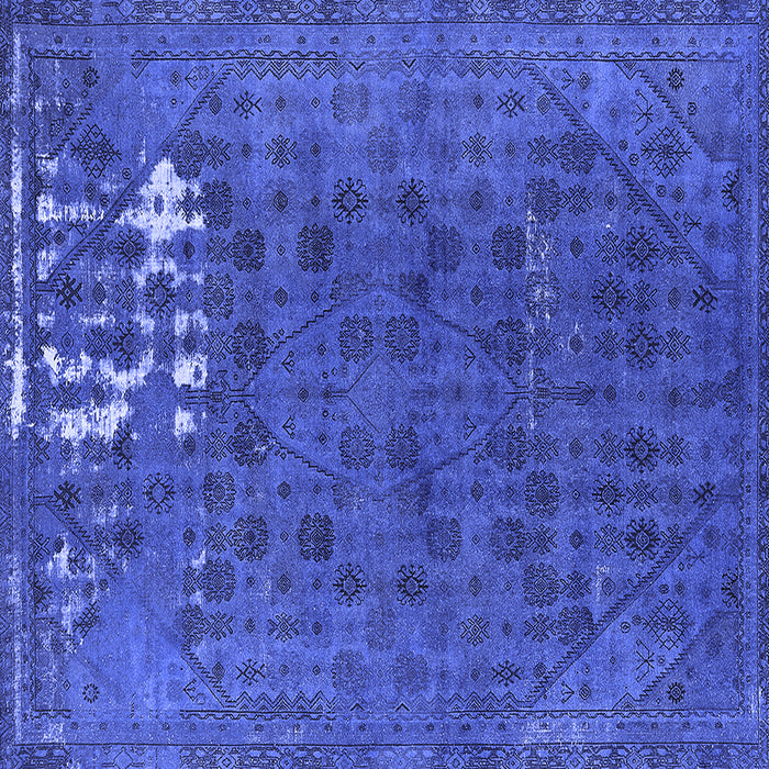 Square Machine Washable Persian Blue Bohemian Rug, wshurb1083blu