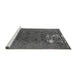 Sideview of Machine Washable Persian Gray Bohemian Rug, wshurb1083gry