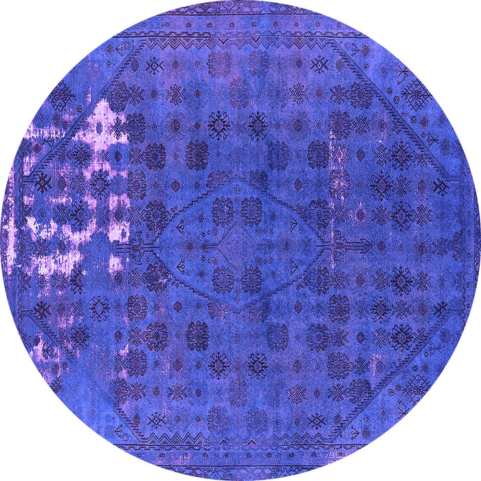 Round Machine Washable Persian Purple Bohemian Area Rugs, wshurb1083pur