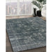 Machine Washable Industrial Modern Blue Moss Green Rug in a Family Room, wshurb1084
