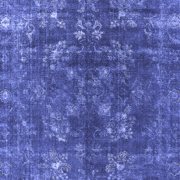 Machine Washable Oriental Blue Industrial Rug, wshurb1084blu